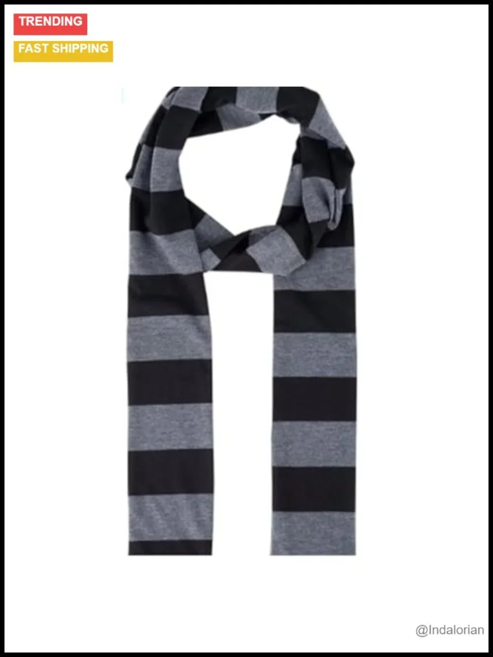Men's Striped Long Thin Scarf Cotton Lightweight Cosplay Scarf